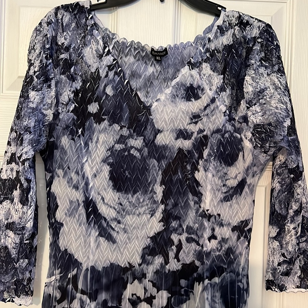 Komarov size X/L blue and white dress - Picture 9 of 11